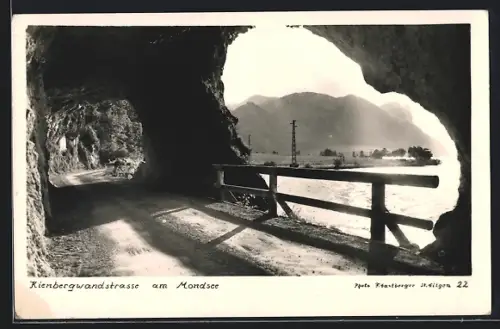 AK Mondsee, Kienbergwandstrasse, Felsentunnel