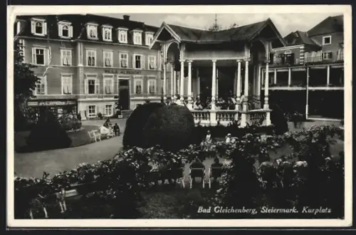 AK Bad Gleichenberg /Stmk., Kurplatz mit Kurkonzert