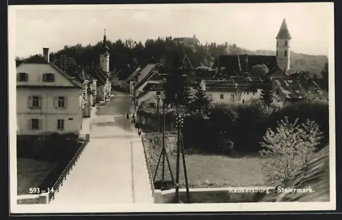 AK Radkersburg /Stmk., Teilansicht mit Strasse und Türmen aus der Vogelschau