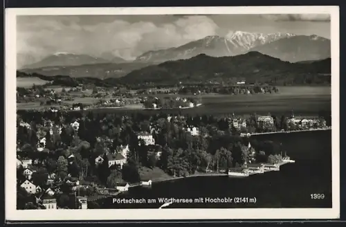AK Pörtschach am Wörthersee, Totalansicht mit Hochobir aus der Vogelschau