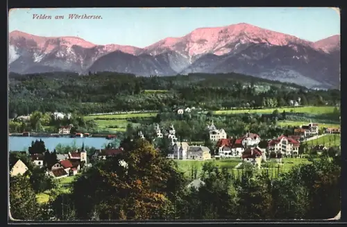 AK Velden am Wörthersee, Totalansicht mit See u. Bergpanorama