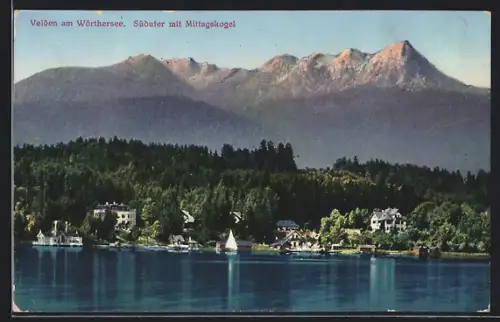 AK Velden am Wörthersee, Südufer mit Mittagskogel