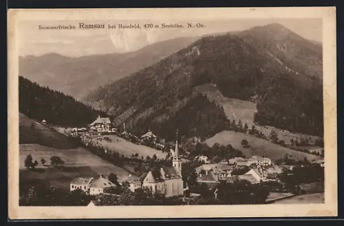 AK Ramsau bei Hainfeld, Ortsansicht aus der Vogelschau