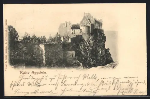 AK Aggstein, Blick zur Ruine Aggstein