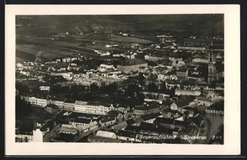 AK Stockerau, Gesamtansicht, Fliegeraufnahme