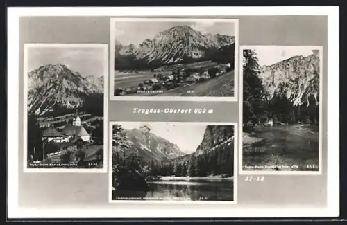 AK Tragöss-Oberort, Gesamtansicht, Kirche und Grünersee