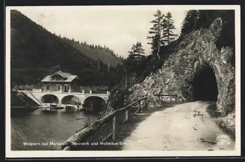 AK Mariazell, Stauwerk und Hubertus-See in der Walstern
