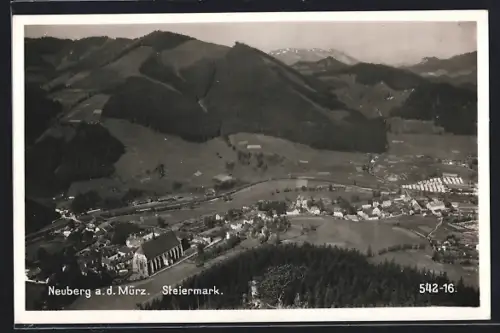 AK Neuberg a. d. Mürz, Gesamtansicht aus der Vogelschau