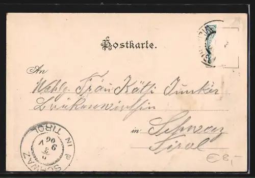 AK Graz, Rathaus, Strassenbahn