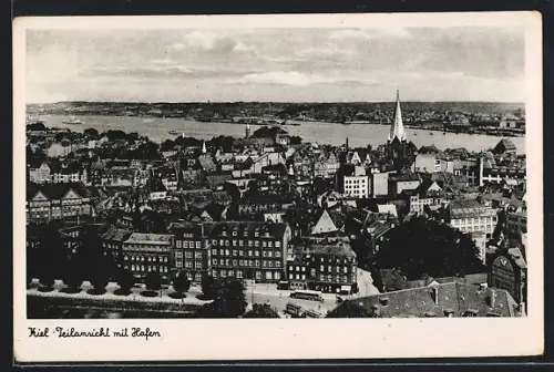 AK Kiel, Teilansicht mit Hafen