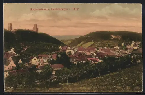 AK Eckartsberga i. Thür., Panorama, Burgruine