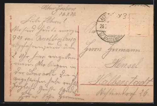 Künstler-AK Alten-Grabow, Truppenübungsplatz aus der Vogelschau