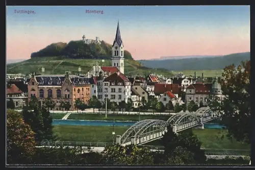 AK Tuttlingen, Honberg, Brücke, Stadtansicht