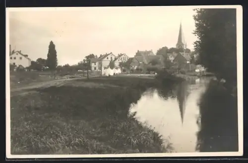 AK Bünde, Kirche, Fluss, Ortsansicht