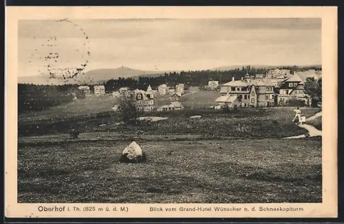 AK Oberhof i. Th., Blick vom Grand-Hotel Wünscher n. d. Schneekopfturm
