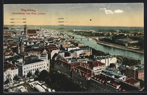 AK Magdeburg, Gesamtblick vom Dom gesehen