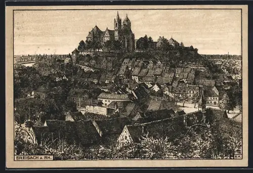 AK Breisach a. Rh., Stadtansicht mit Münster