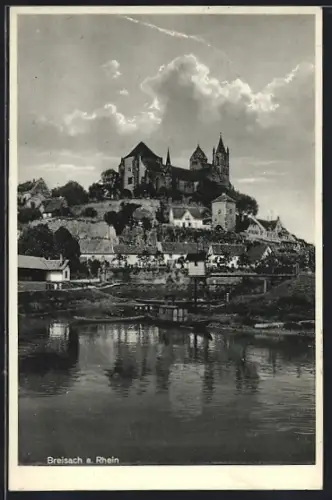 AK Breisach a. Rhein, Blick vom Wasser auf das Münster