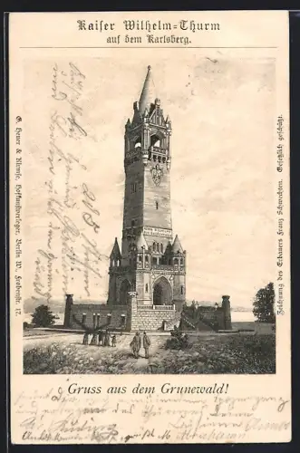AK Berlin-Grunewald, Kaiser Wilhem-Turm auf dem Karlsberg