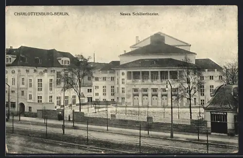 AK Charlottenburg-Berlin, Neues Schillertheater mit Vorplatz