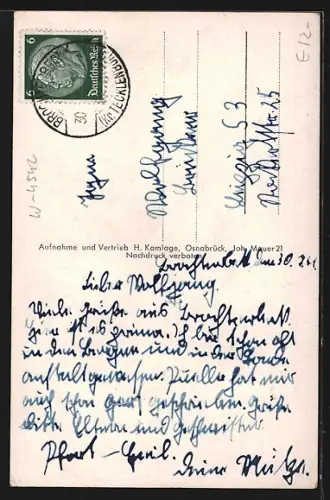 AK Brochterbeck /Tecklenburg, Ortsansicht, Dreikaiserstuhl