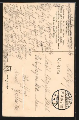 AK Crefeld, Wallenburg, Weg zum Wald