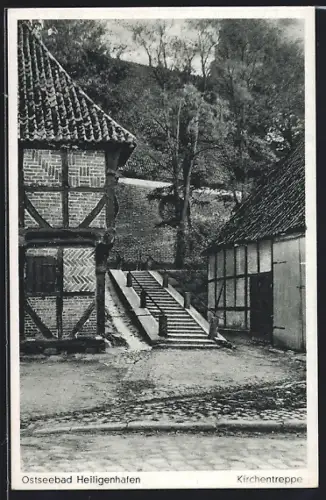 AK Heiligenhafen, Kirchentreppe