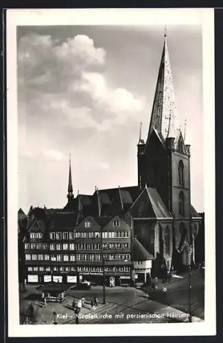 AK Kiel, Nicolaikirche mit persianischen Häusern