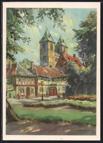 Künstler-AK Halberstadt, Am Gröpertor