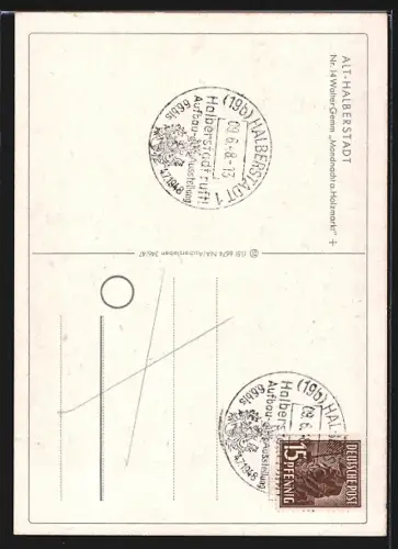 Künstler-AK Halberstadt, Mondnacht a. Holzmarkt