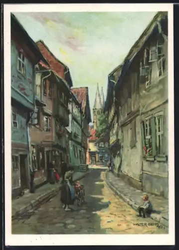 Künstler-AK Halberstadt, Partie in Kleinblankenburg