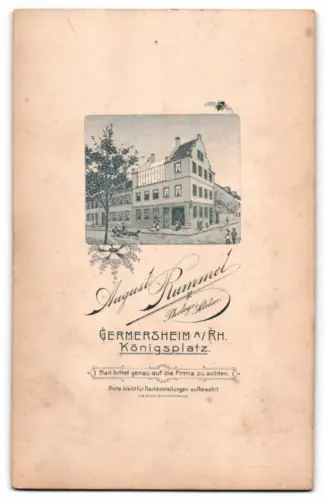 Fotografie August Rummel, Germersheim am Rhein, Königsplatz, Ansicht Germersheim / Rhein, Atelierhaus mit Glasabteil