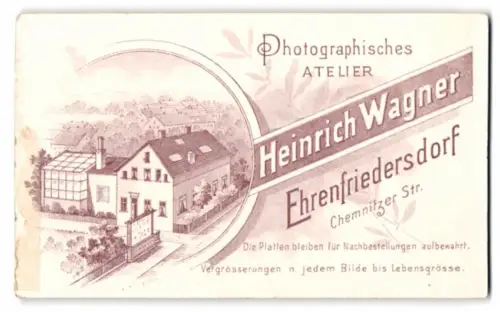 Fotografie Heinrich Wagner, Ehrenfriedersdorf, Chemnitzer Str., Ansicht Ehrenfriedersdorf, Blick auf das Atelierhaus