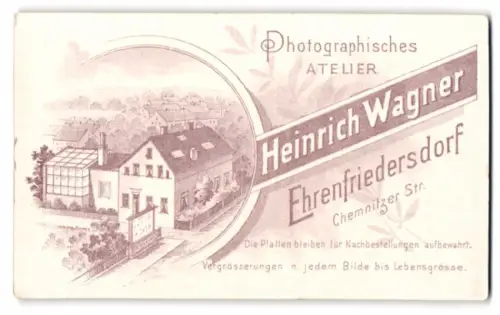 Fotografie Heinrich Wagner, Ehrenfriedersdorf, Chemnitzer Str., Ansicht Ehrenfriedersdorf, Atelierhaus mit Wintergarten