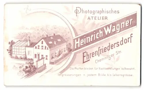 Fotografie Heinrich Wagner, Ehrenfriedersdorf, Chemnitzer Str., Ansicht Ehrenfriedersdorf, Schaukasten vor dem Atelier