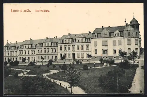 AK Lommatzsch, Strasse am Reichsplatz