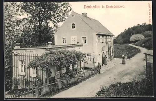 AK Neukirchen b. Deutschenbora, Restaurant mit Garten am Fahrweg