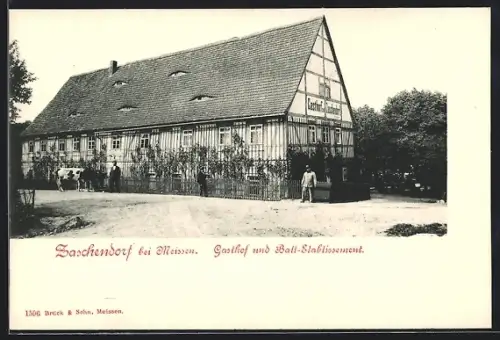 AK Zaschendorf bei Meissen, Gasthof zu Zaschendorf und Ball-Etablissement