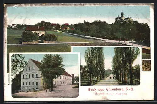 AK Ehrenberg / Altenburg, Gasthof Franz Erber, Ortsansicht