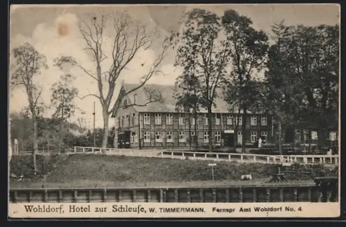 AK Hamburg-Wohldorf, Hotel zur Schleuse, Inh. W. Timmermann