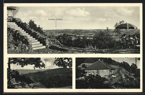 AK Bielefeld, Gasthaus Zur Lutteregge, Bes. O. Lassig, Hermanns Denkmal