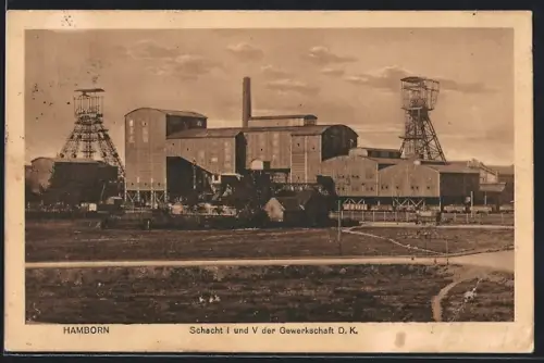 AK Hamborn / Duisburg, Schacht I und V der Gewerkschaft Deutscher Kaiser