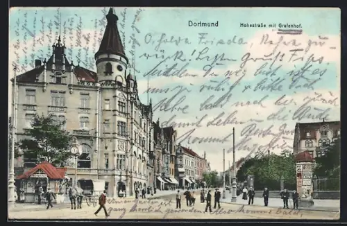 AK Dortmund, Hohestrasse mit Grafenhof