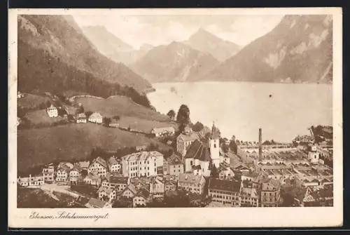 AK Ebensee, Salzkammergut, Teilansicht mit Kirche