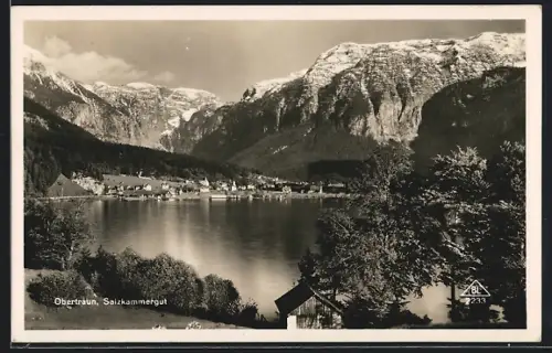 AK Obertraun, Salzkammergut, Teilansicht mit Bergen