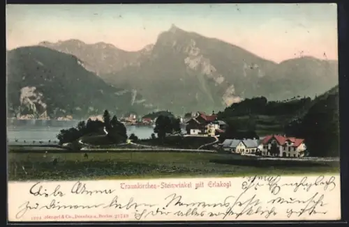 AK Traunkirchen-Steinwinkel, Ortspartie mit Erlakogl