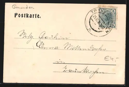 AK Traunkirchen-Steinwinkel, Ortspartie mit Erlakogl