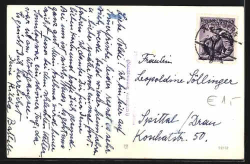 AK Goisern, Kathol. Kirche mit Gebirgspanorama