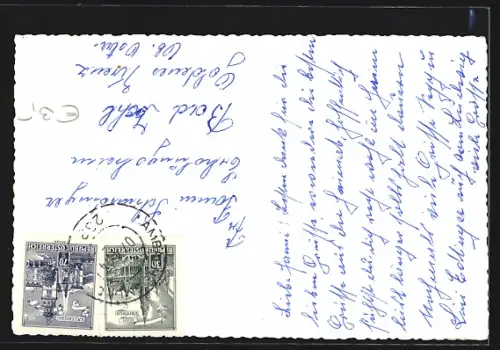 AK Laakirchen /Ob. Öst., Teilansicht mit Kirche und Traunstein