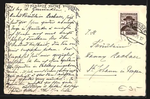 AK Gmunden, Teilansicht mit Höllengebirge